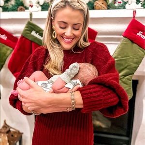 Lulus mix things up sweater dress red sz xs